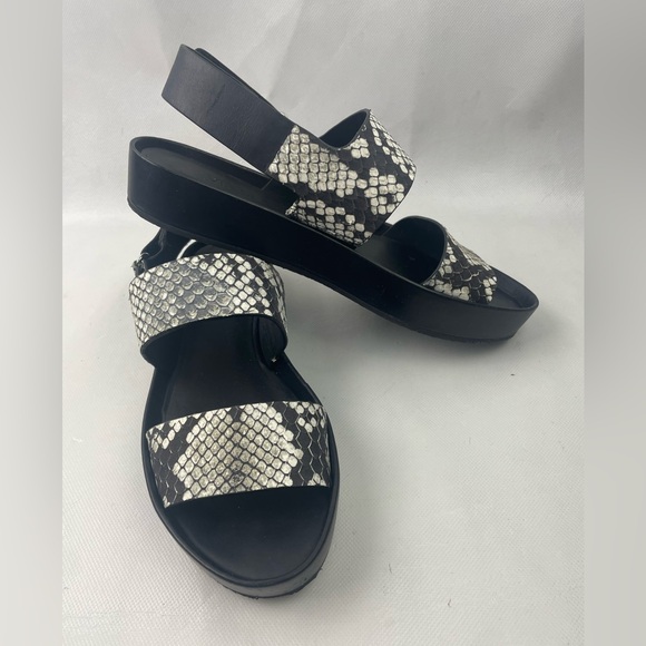 VINCE "Marett" Snake-Embossed Platform Sandals SZ 7 - Picture 1 of 14